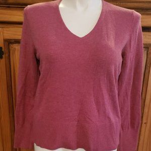 LOFT Ann Taylor Sweater  XL Womens  Pink Pullover Long Sleeve V Neck Top…